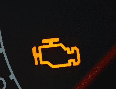 Check Engine Light illuminated in a car's dashboard